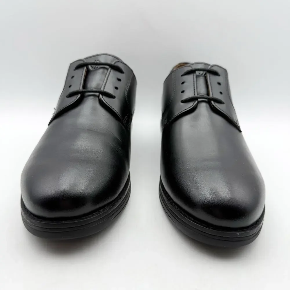 Johnson & Murphy Kids Upton Plain Toe Oxford Shoes US 7 M Black Leather NIB